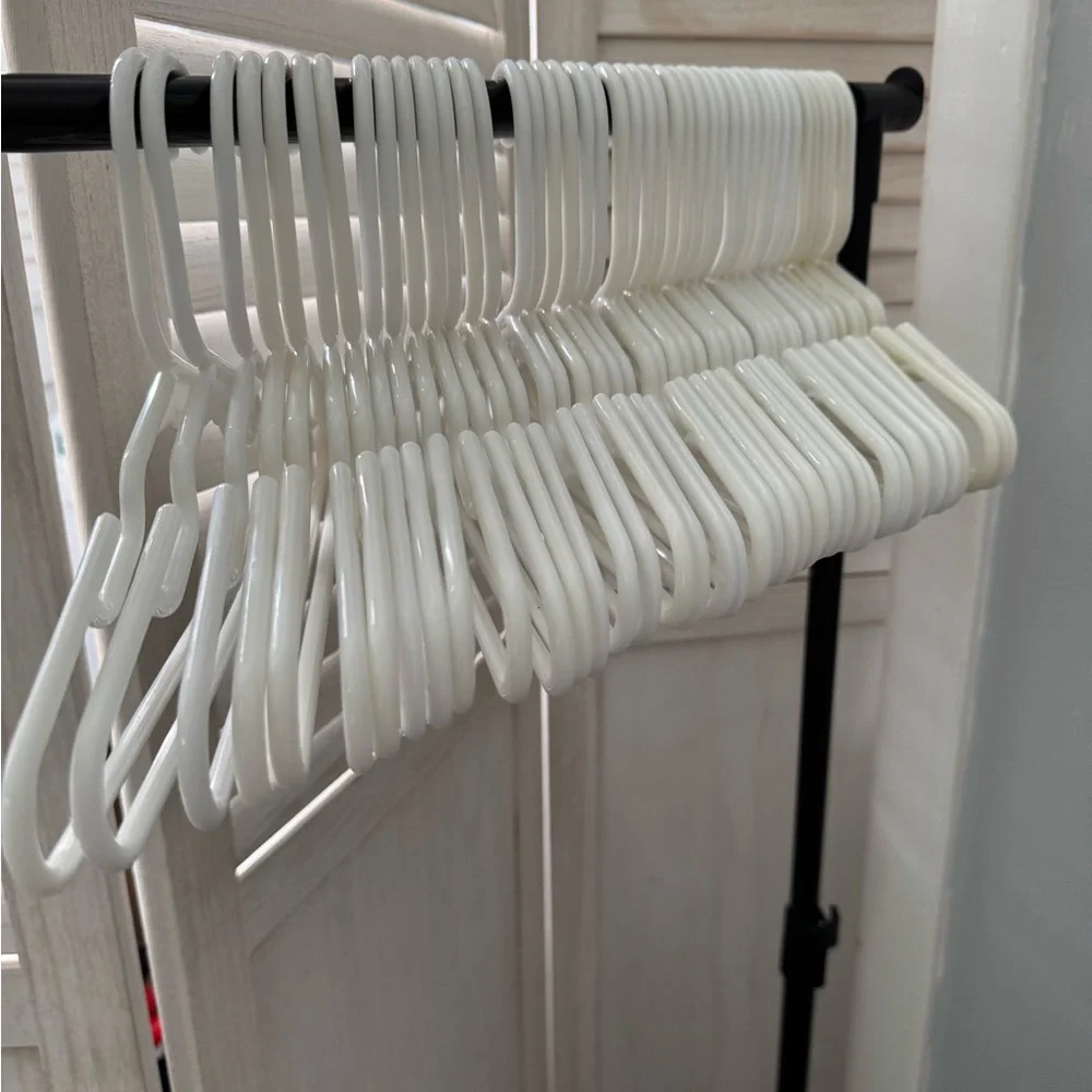 White Plastic Clothes Hangers for children size 11.5 long 3.5 high One Set of 42